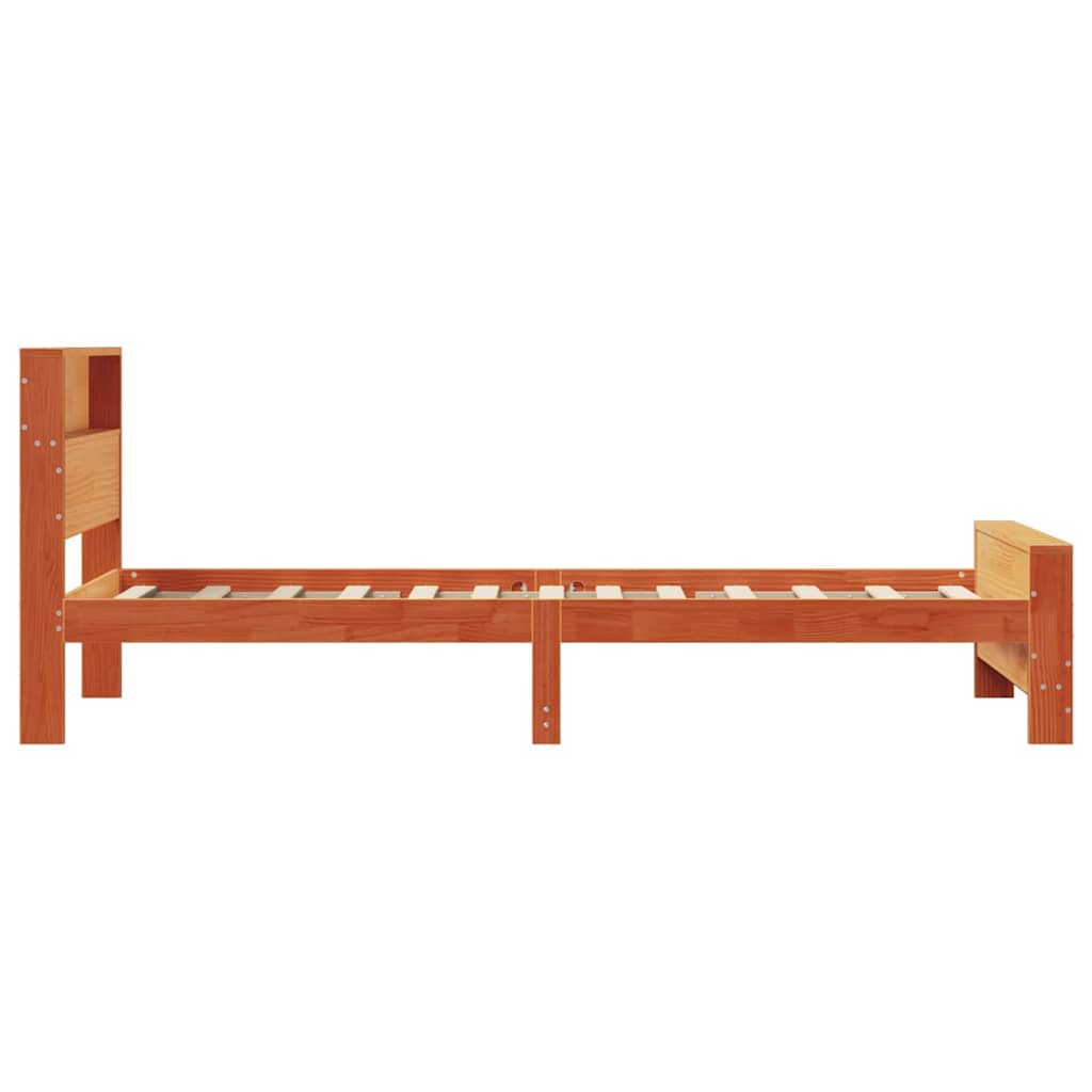Bettrahmen mit Kopfteil Wachsbraun 100 x 200 cm Holzwerkstoff