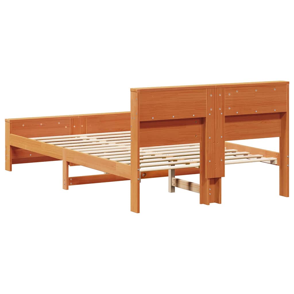 Bettrahmen mit Kopfteil Wachsbraun 140 x 190 cm Holzwerkstoff