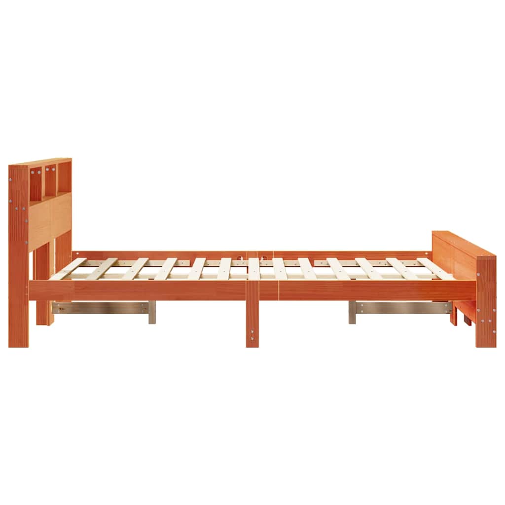 Bettrahmen mit Kopfteil Wachsbraun 140 x 190 cm Holzwerkstoff