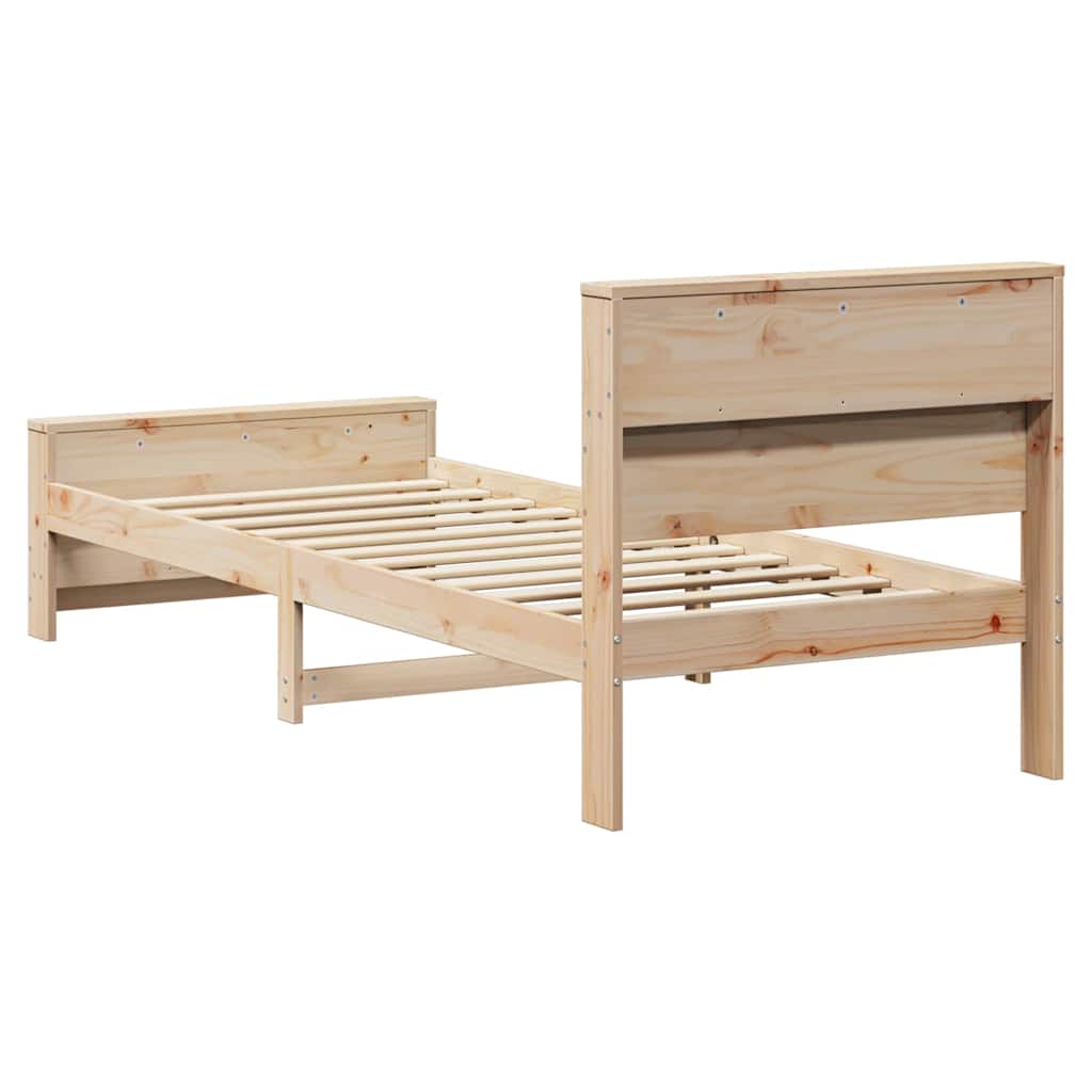 Bettrahmen mit Kopfteil Braun 90 x 190 cm Holzwerkstoff