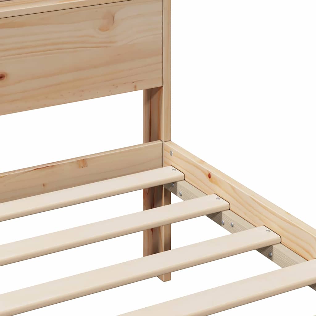 Bettrahmen mit Kopfteil Braun 75 x 190 cm Holzwerkstoff