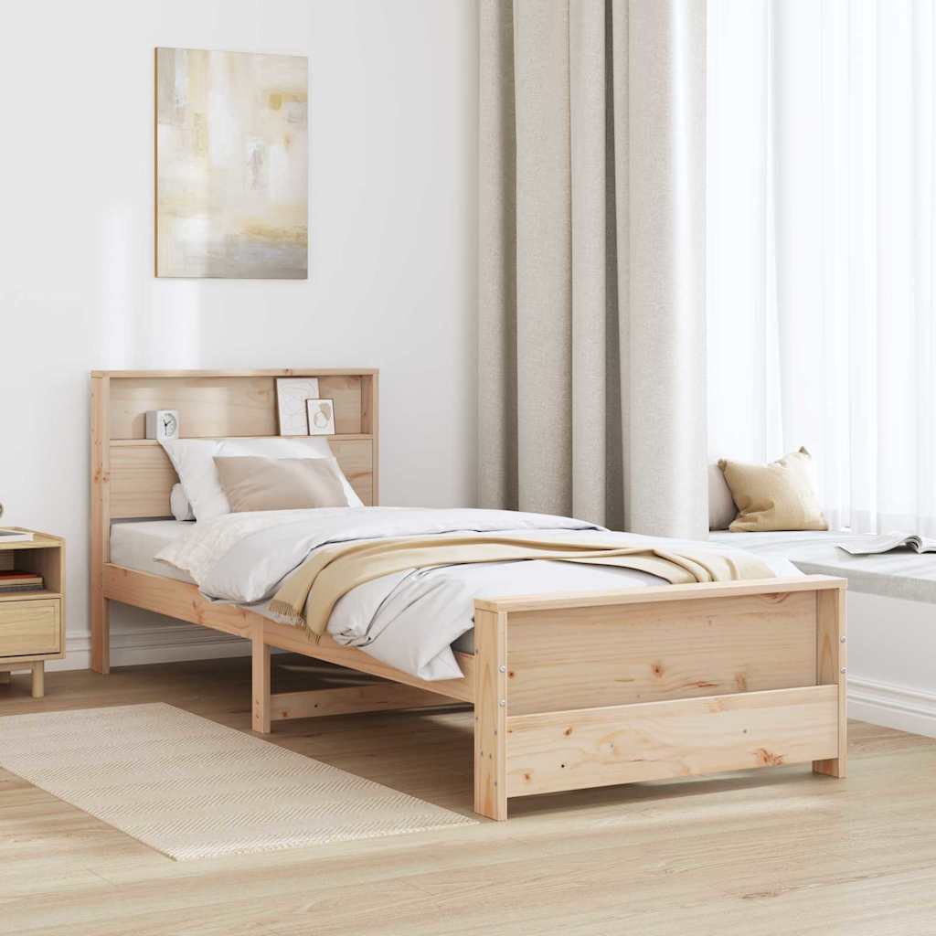 Bettrahmen mit Kopfteil Braun 75 x 190 cm Holzwerkstoff