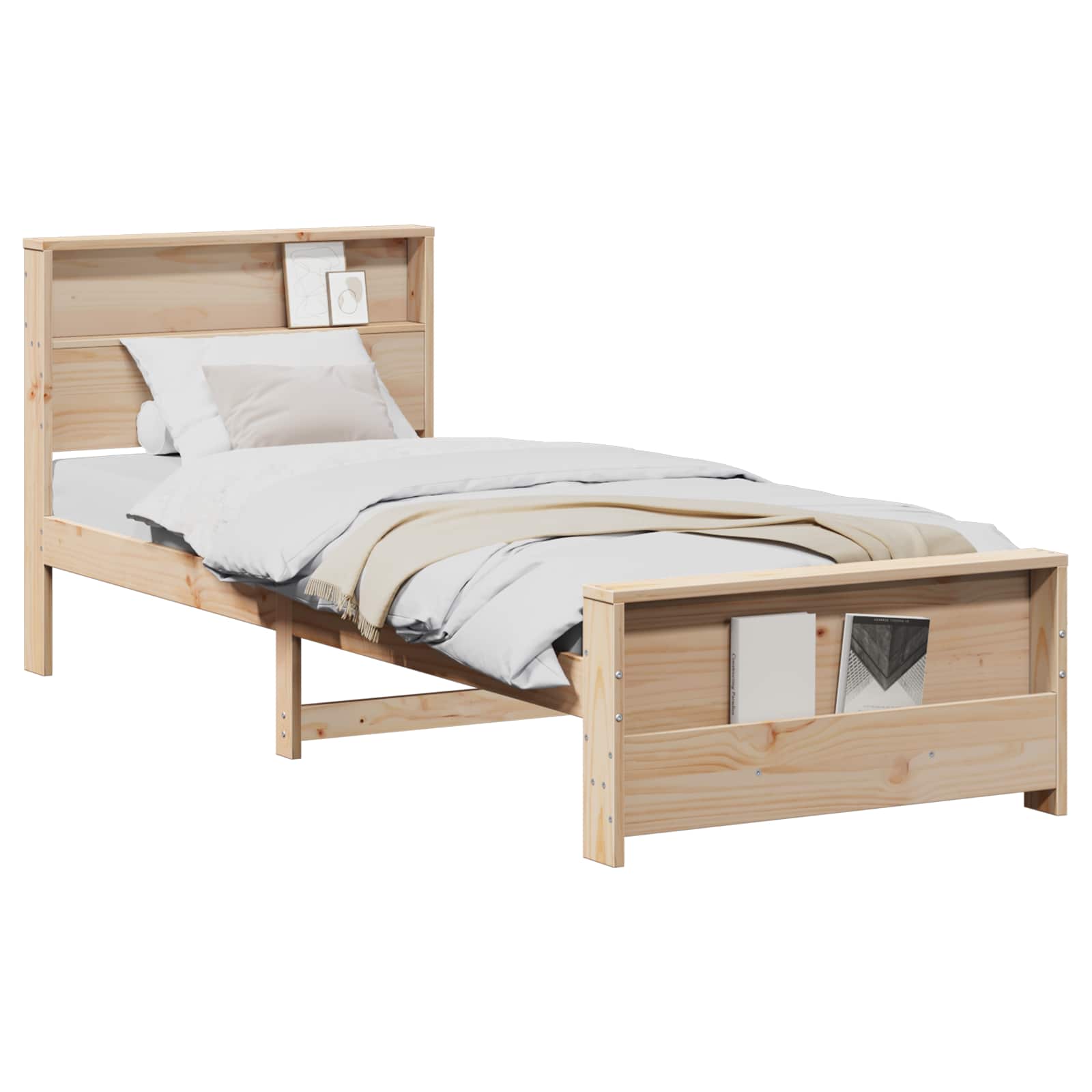 Bettrahmen mit Kopfteil Braun 75 x 190 cm Holzwerkstoff