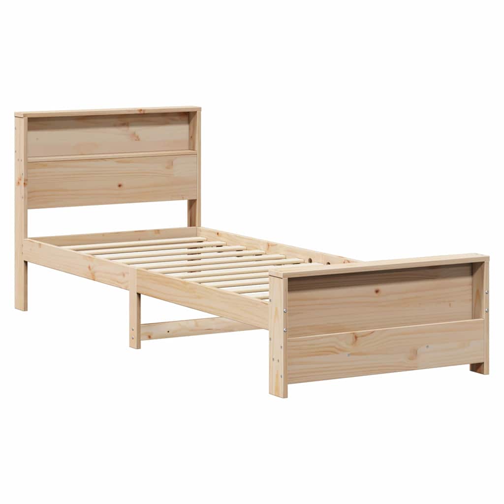 Bettrahmen mit Kopfteil Braun 75 x 190 cm Holzwerkstoff