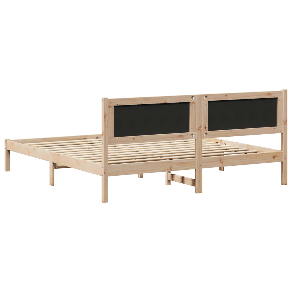 Bettrahmen Hellgrau 180 x 200 cm Massives Kiefernholz