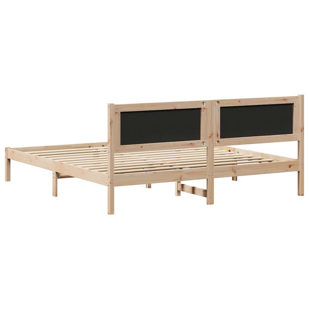 Bettrahmen Dunkelgrau 180 x 200 cm Massives Kiefernholz