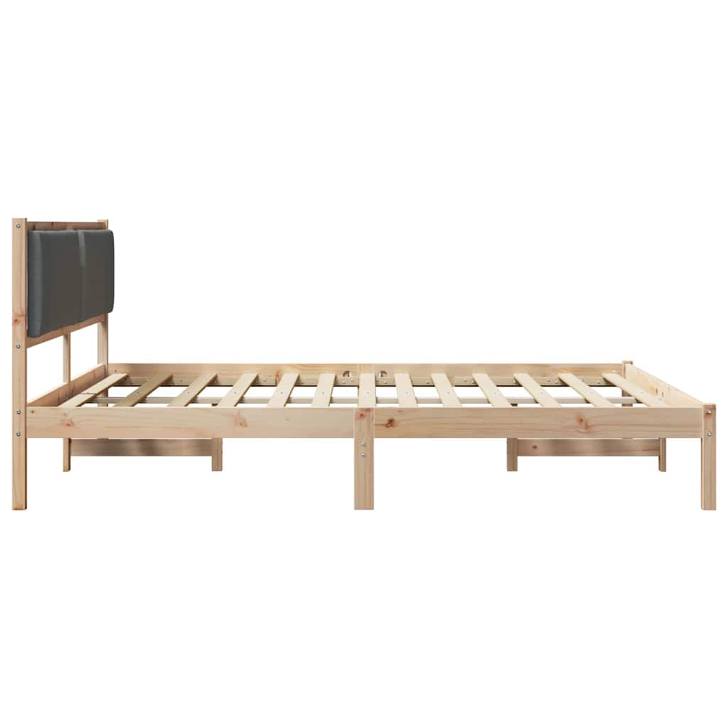 Bettrahmen Dunkelgrau 180 x 200 cm Massives Kiefernholz