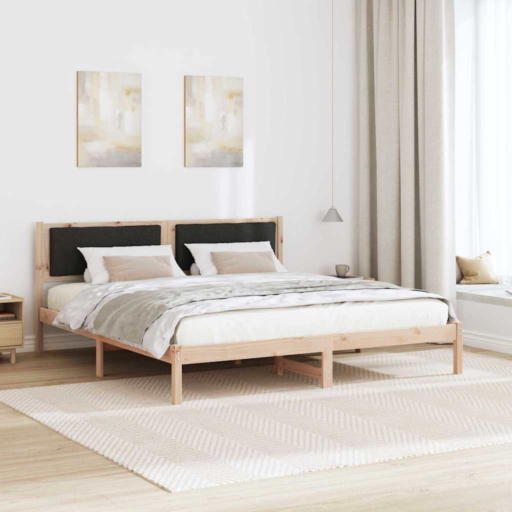 Bettrahmen Schwarz 180 x 200 cm Massives Kiefernholz