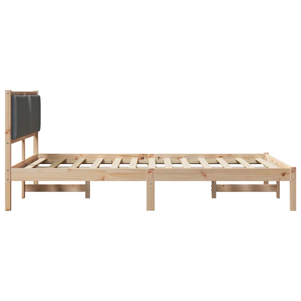 Bettrahmen Dunkelgrau 160 x 200 cm Massives Kiefernholz