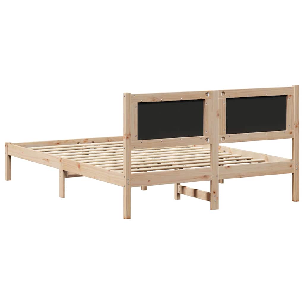 Bettrahmen Schwarz 160 x 200 cm Massives Kiefernholz