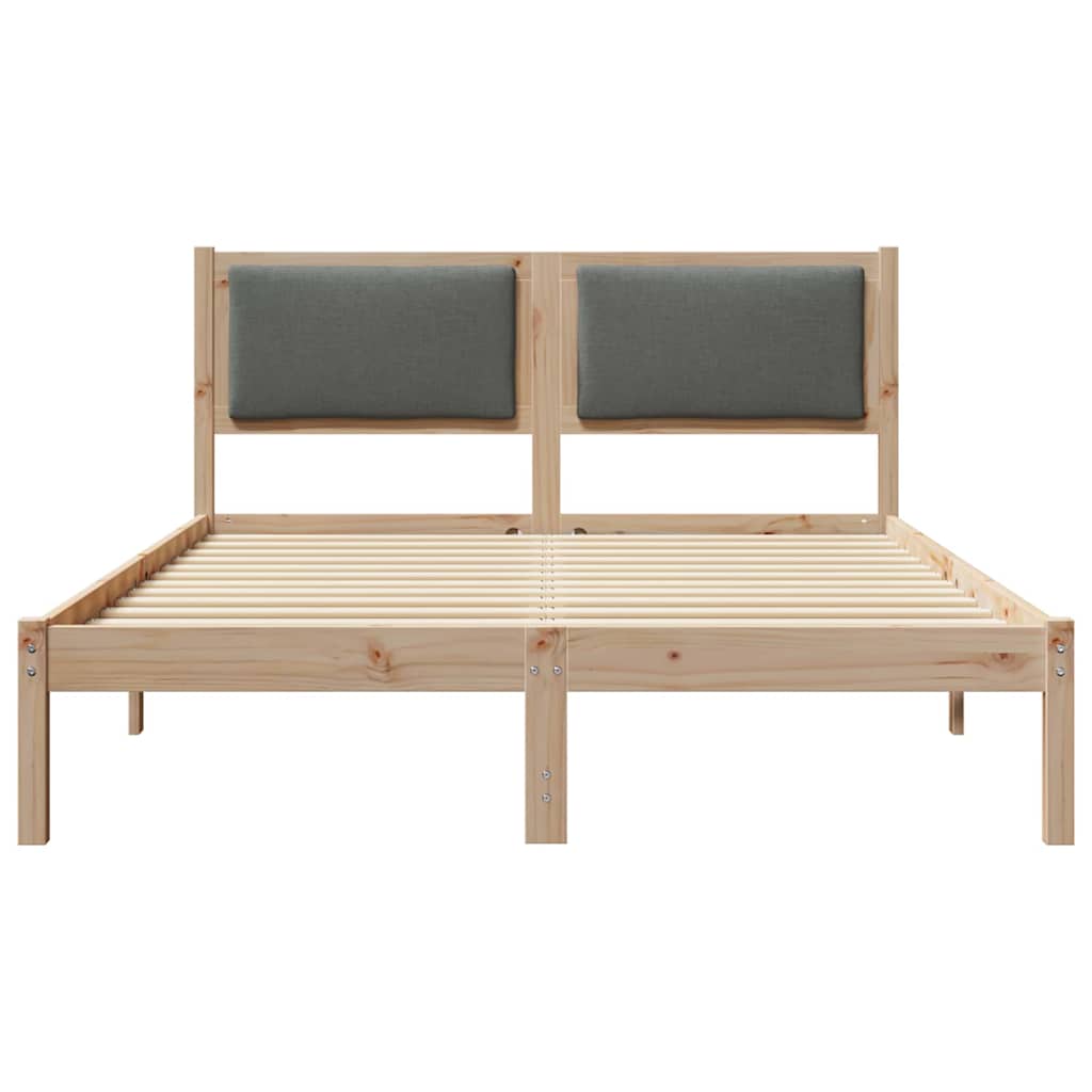 Bettrahmen Dunkelgrau 150 x 200 cm Massives Kiefernholz