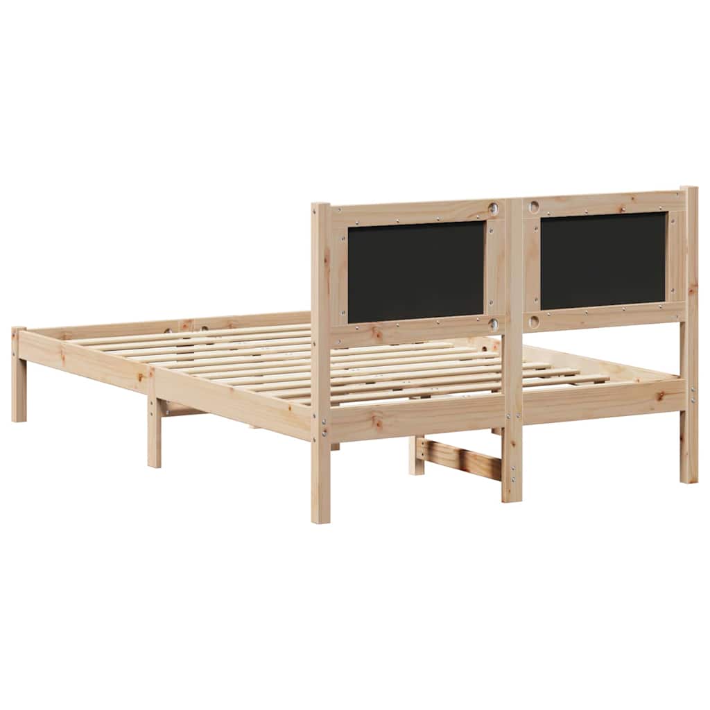 Bettrahmen Hellgrau 120 x 200 cm Massives Kiefernholz