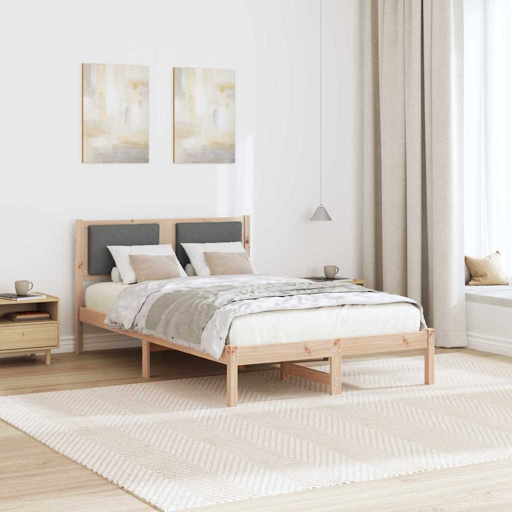 Bettrahmen Dunkelgrau 120 x 200 cm Massives Kiefernholz