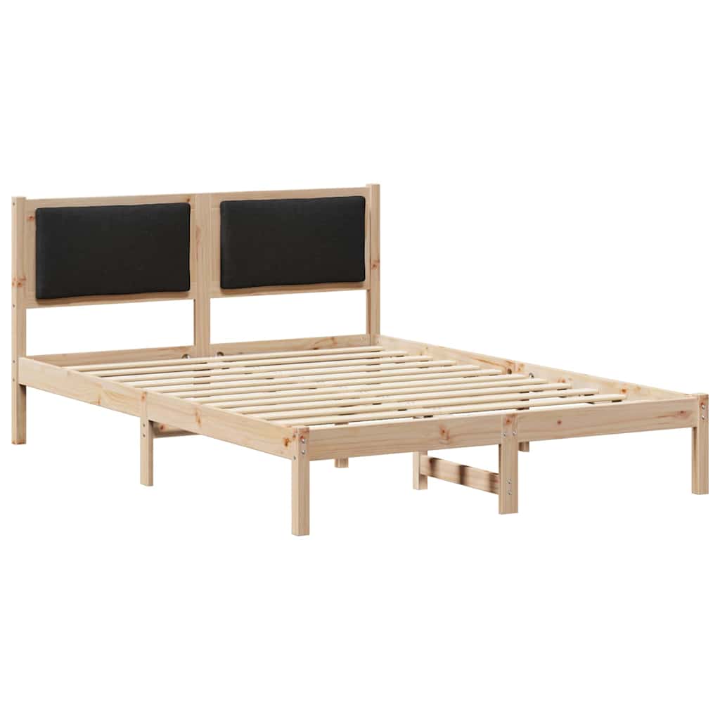 Bettrahmen Schwarz 135 x 190 cm Massives Kiefernholz