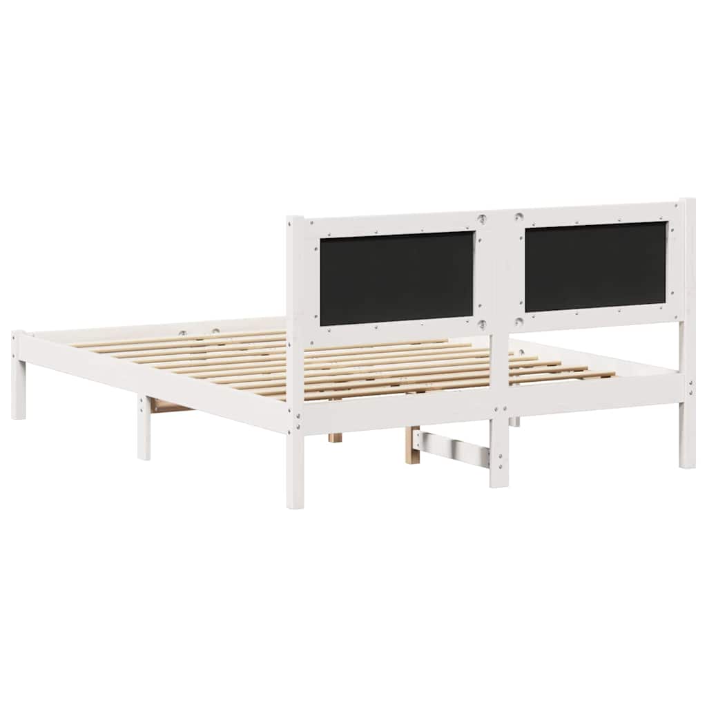 Bettrahmen Hellgrau 135 x 190 cm Massives Kiefernholz