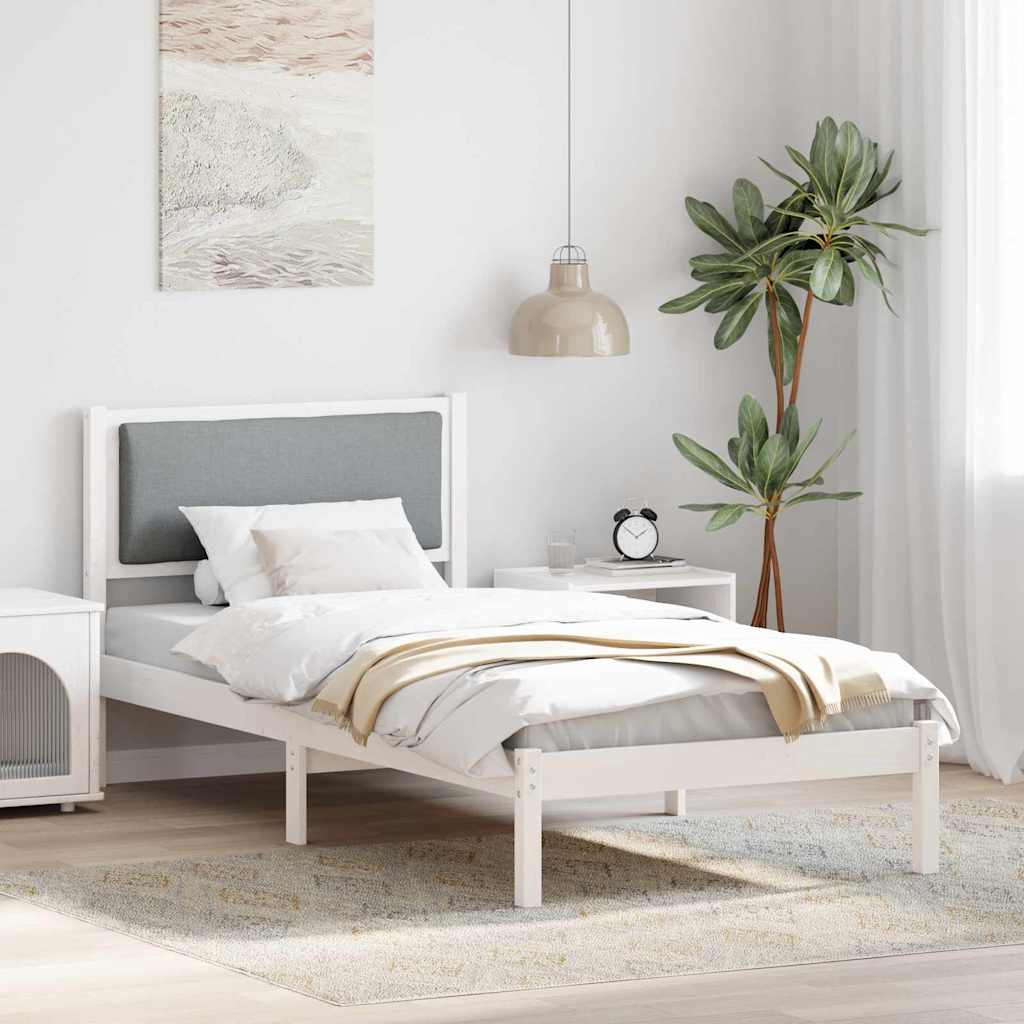 Bettrahmen Hellgrau 100 x 200 cm Massives Kiefernholz