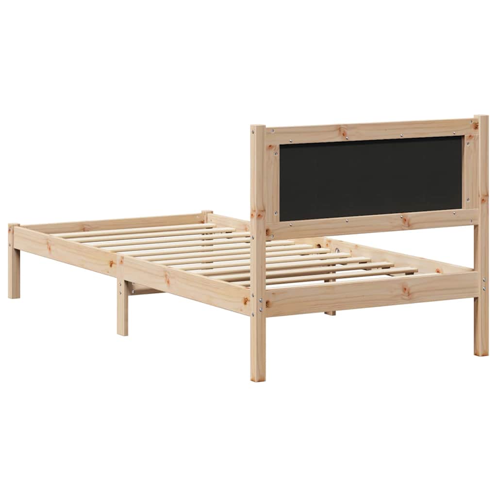 Bettrahmen Dunkelgrau 90 x 190 cm Massives Kiefernholz