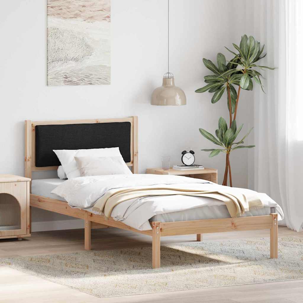 Bettrahmen Schwarz 90 x 190 cm Massives Kiefernholz