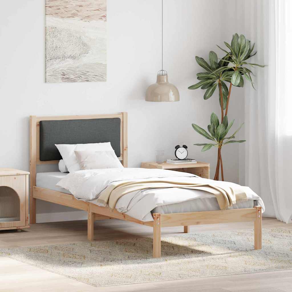 Bettrahmen Dunkelgrau 80 x 190 cm Massives Kiefernholz