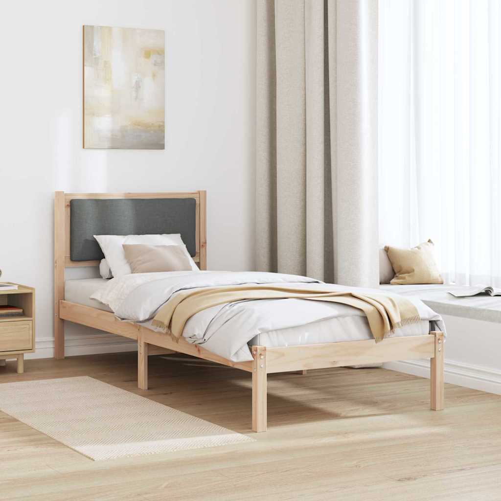 Bettrahmen Dunkelgrau 80 x 190 cm Massives Kiefernholz