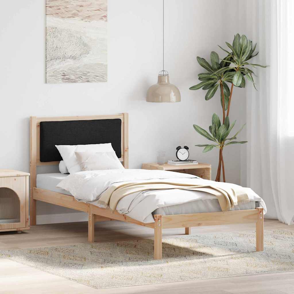 Bettrahmen Schwarz 80 x 190 cm Massives Kiefernholz