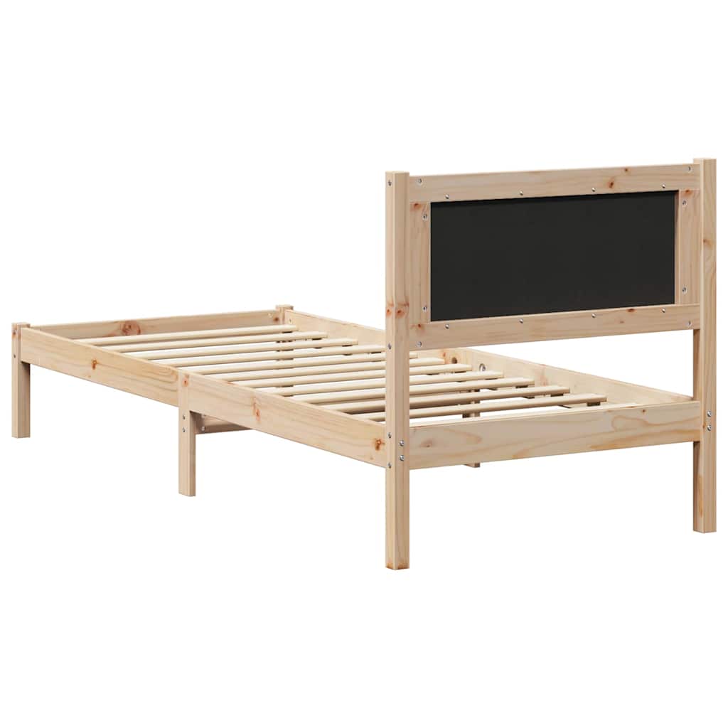 Bettrahmen mit Kopfteil Taupe 80 x 190 cm Massives Kiefernholz