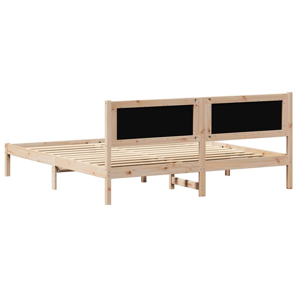 Bettrahmen Hellgrau 160 x 200 cm Massives Kiefernholz