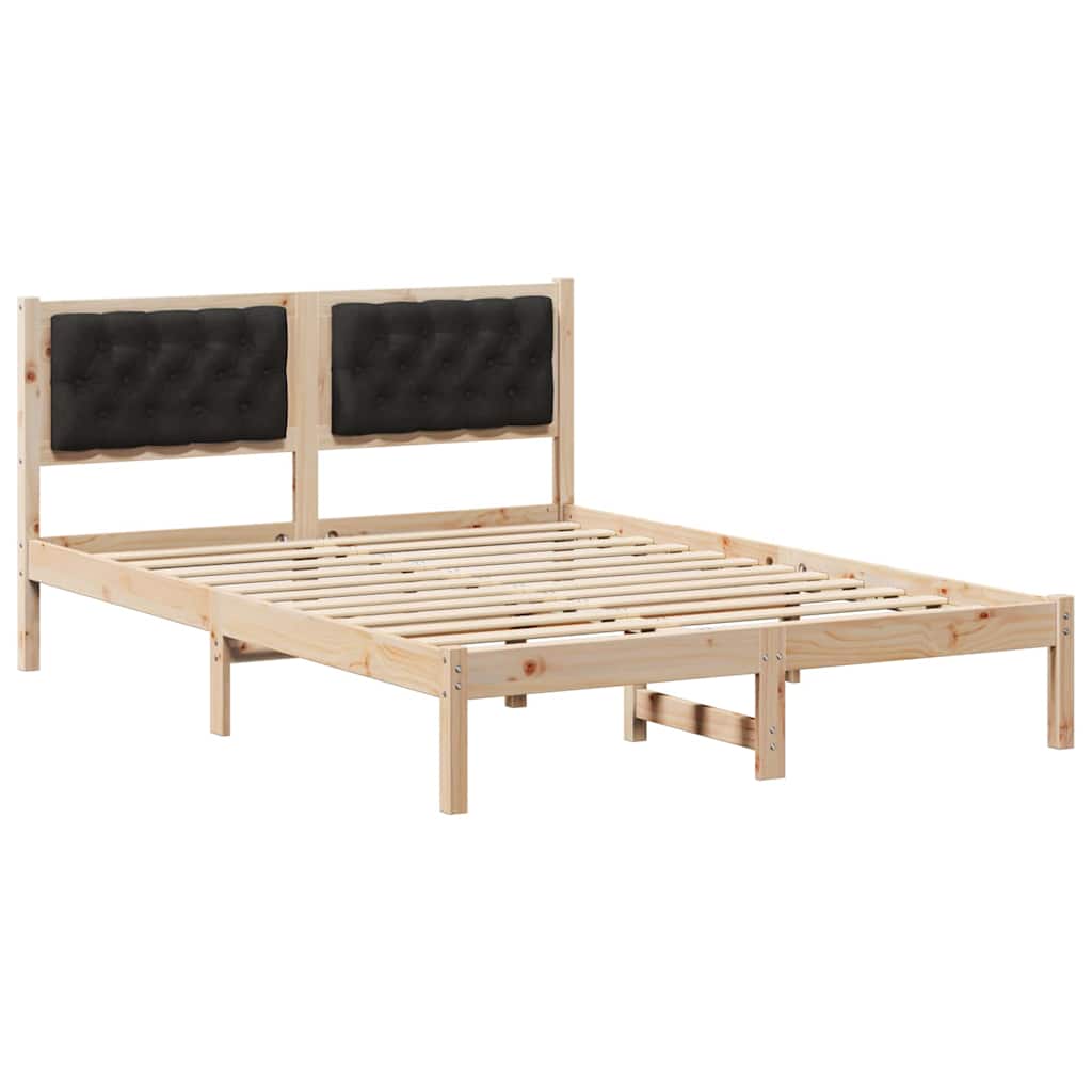 Bettrahmen Schwarz 140 x 200 cm Massives Kiefernholz