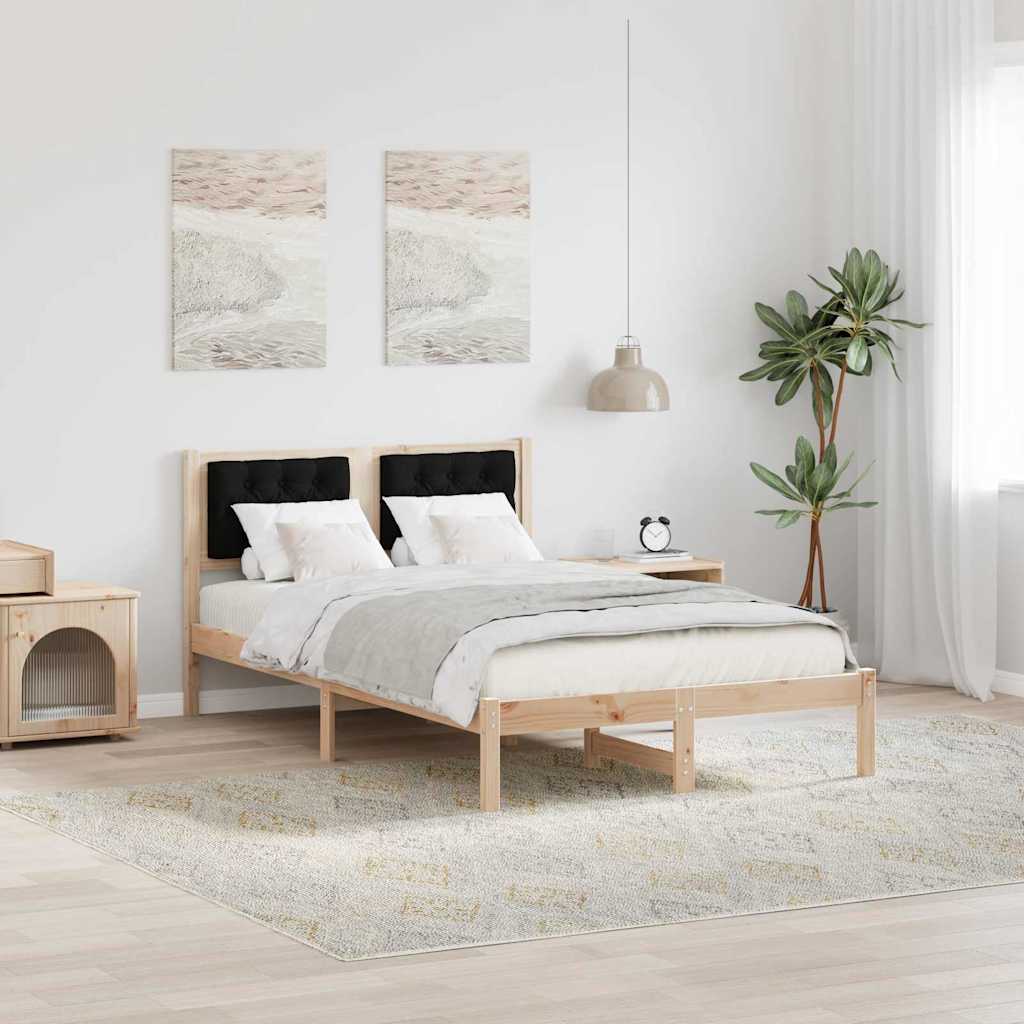 Bettrahmen Schwarz 120 x 200 cm Massives Kiefernholz