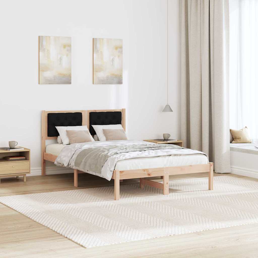Bettrahmen Schwarz 120 x 200 cm Massives Kiefernholz