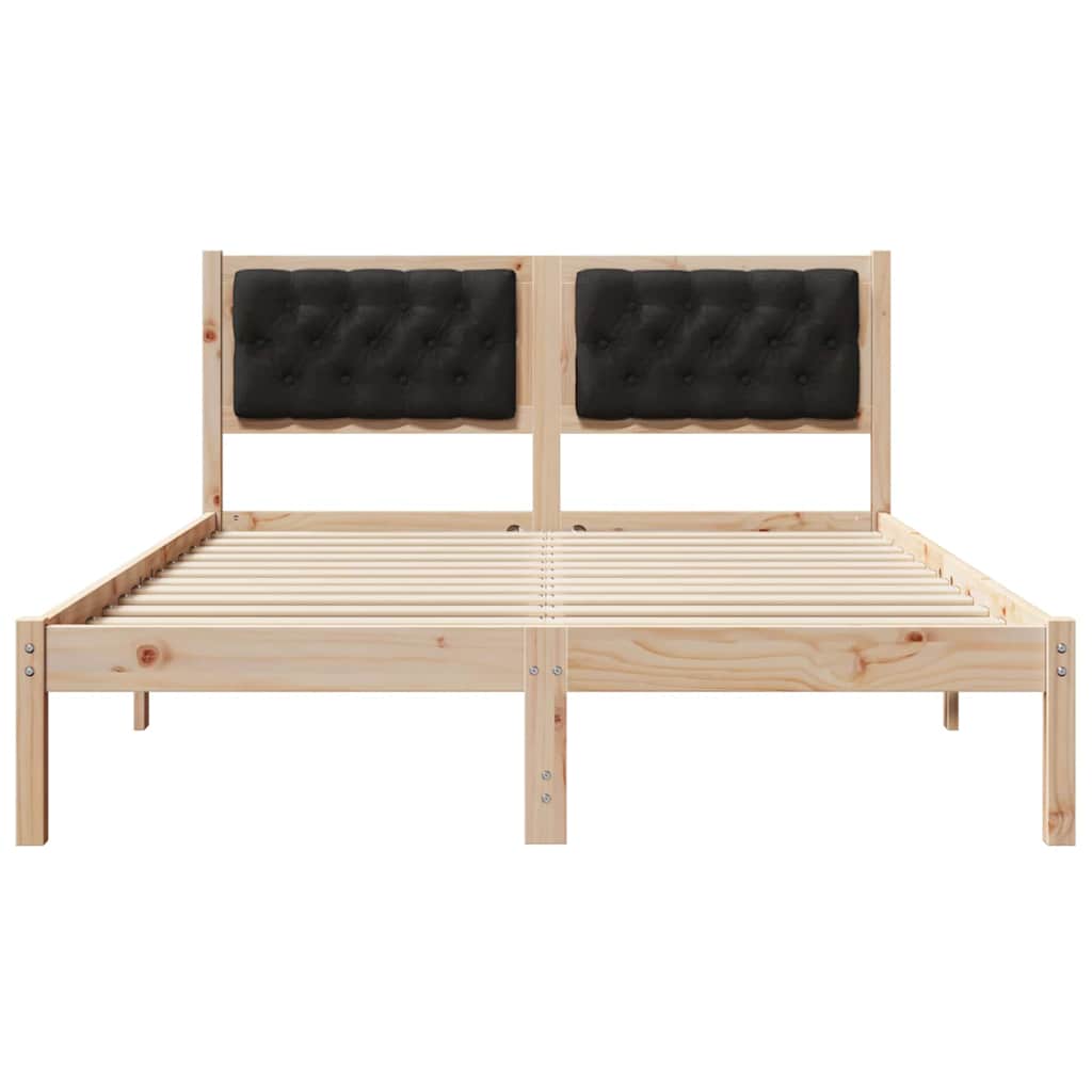 Bettrahmen Schwarz 140 x 190 cm Massives Kiefernholz