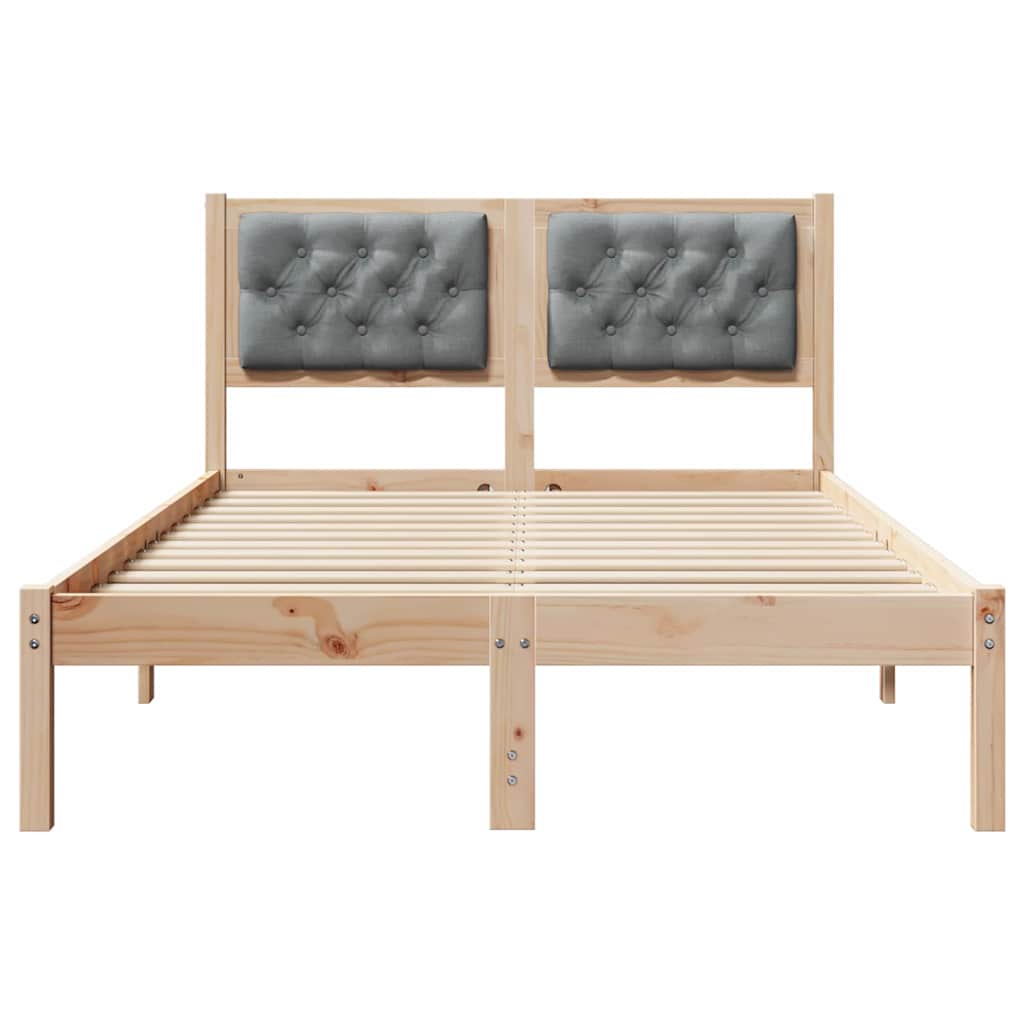 Bettrahmen Hellgrau 135 x 190 cm Massives Kiefernholz