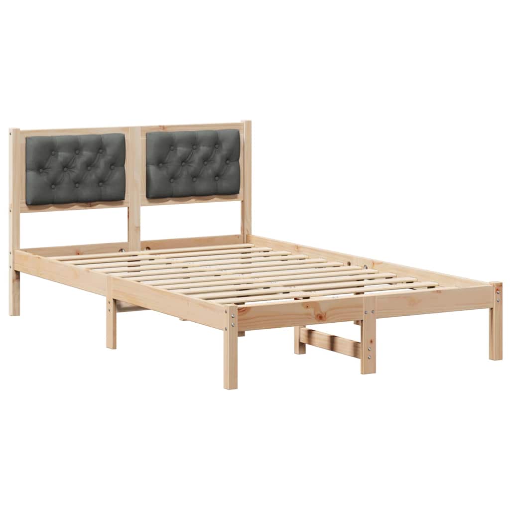 Bettrahmen Dunkelgrau 135 x 190 cm Massives Kiefernholz