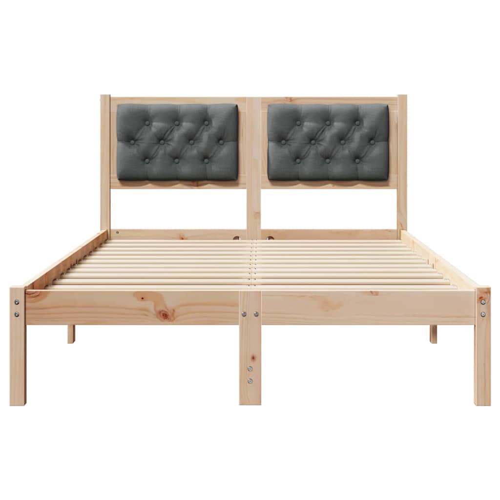 Bettrahmen Dunkelgrau 135 x 190 cm Massives Kiefernholz