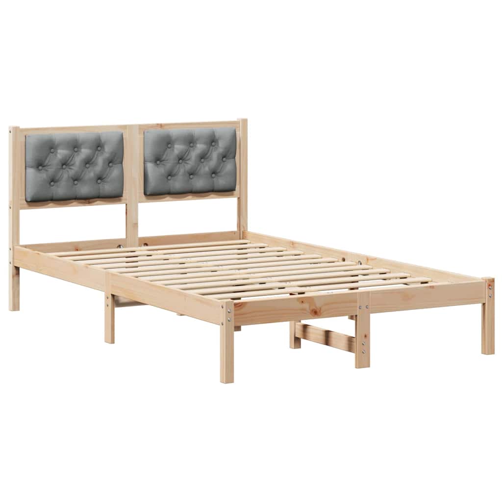 Bettrahmen Hellgrau 120 x 190 cm Massives Kiefernholz