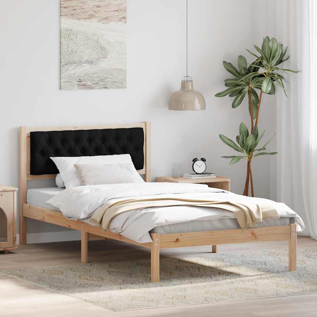 Bettrahmen Schwarz 100 x 200 cm Massives Kiefernholz