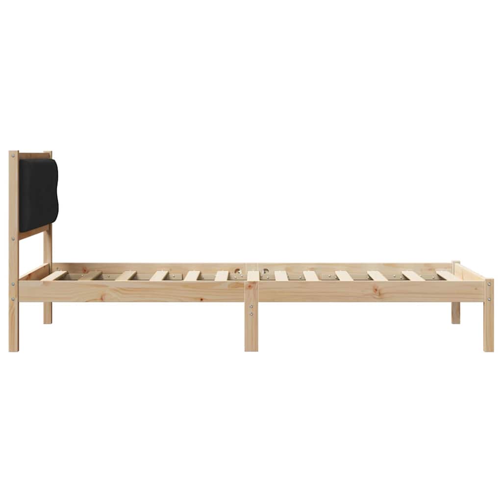 Bettrahmen Schwarz 100 x 200 cm Massives Kiefernholz