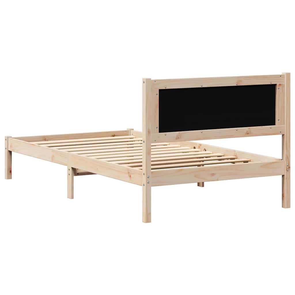 Bettrahmen mit Kopfteil Taupe 100 x 200 cm Massives Kiefernholz