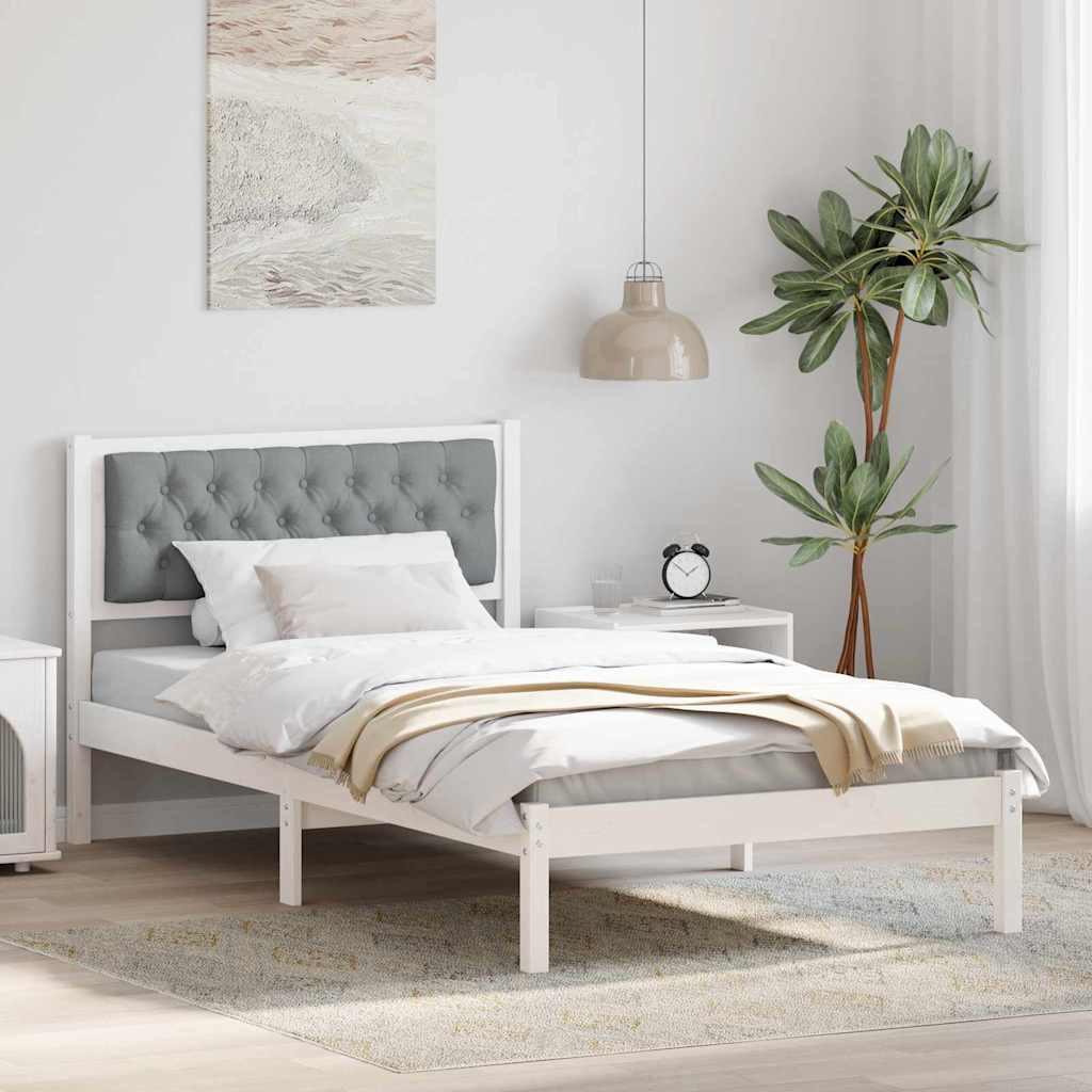 Bettrahmen Hellgrau 100 x 200 cm Massives Kiefernholz
