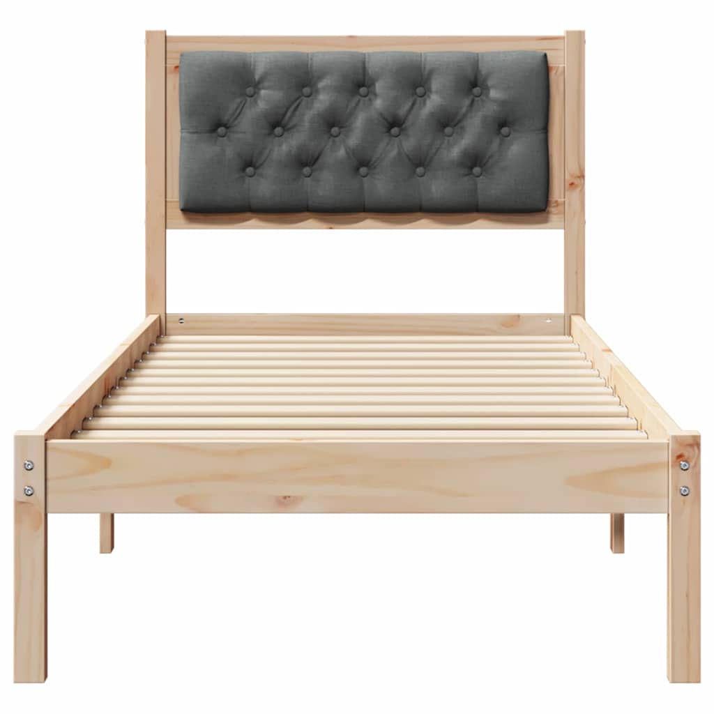 Bettrahmen Dunkelgrau 75 x 190 cm Massives Kiefernholz