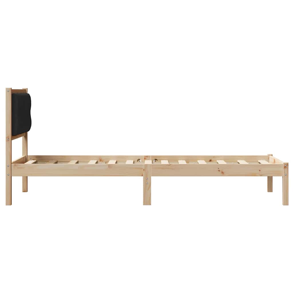 Bettrahmen Schwarz 75 x 190 cm Massives Kiefernholz