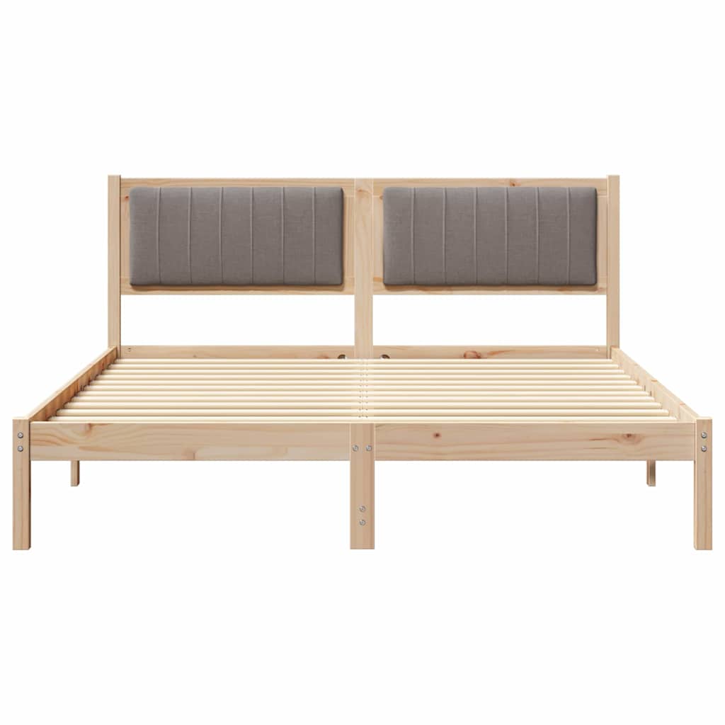 Bettgestell mit gepolstertem Kopfteil Taupe 150 x 200 cm