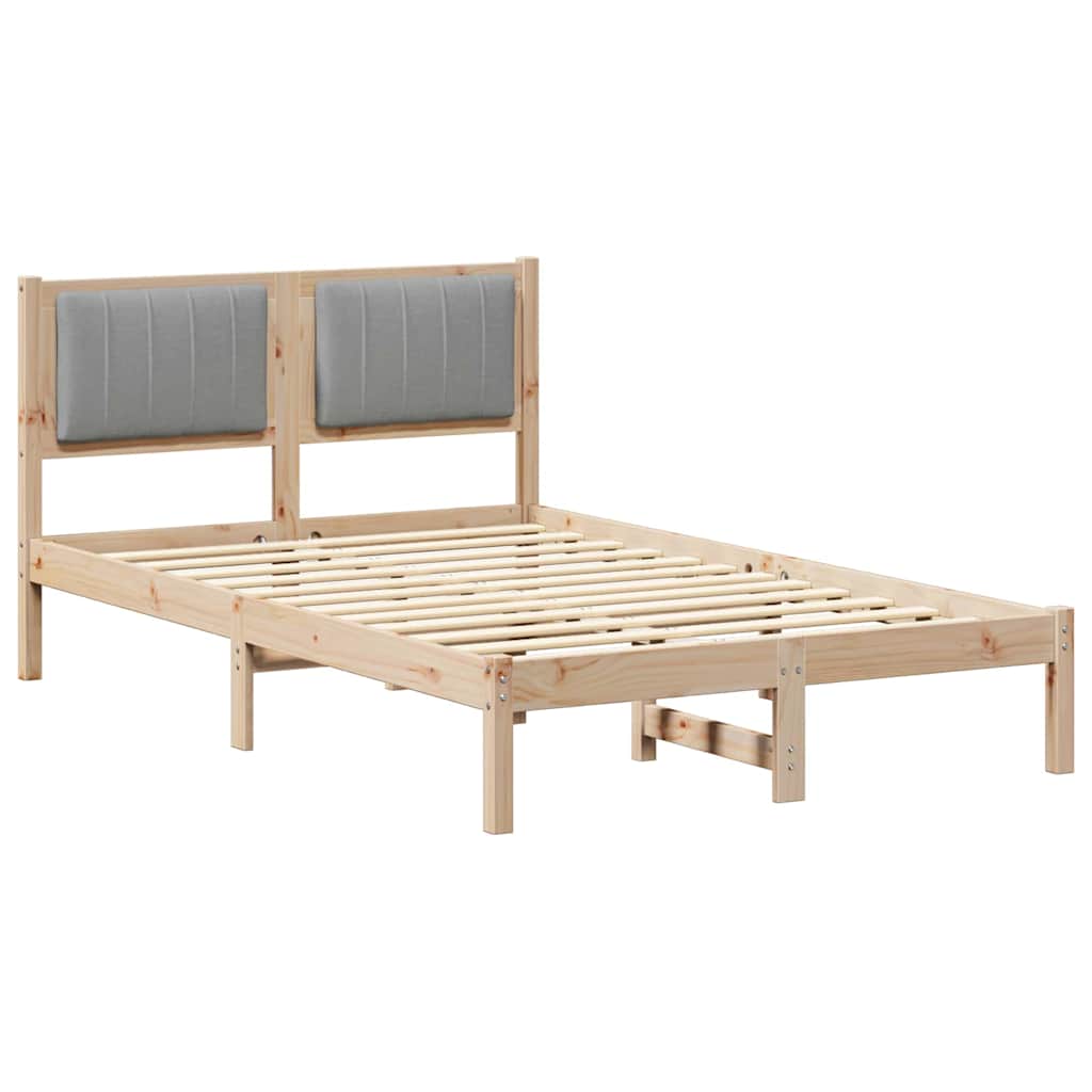Bettgestell mit gepolstertem Kopfteil Hellgrau 120 x 200 cm