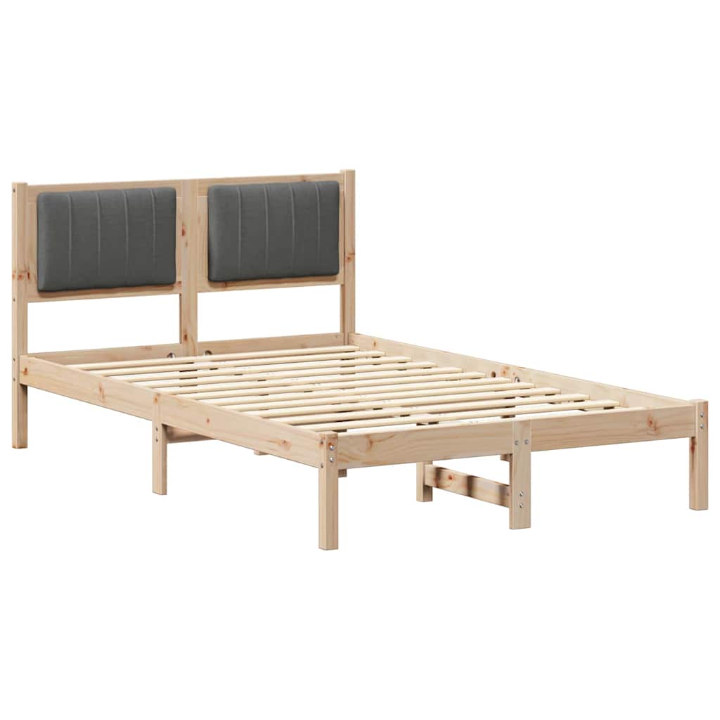 Bettgestell mit gepolstertem Kopfteil Dunkelgrau 120 x 200 cm