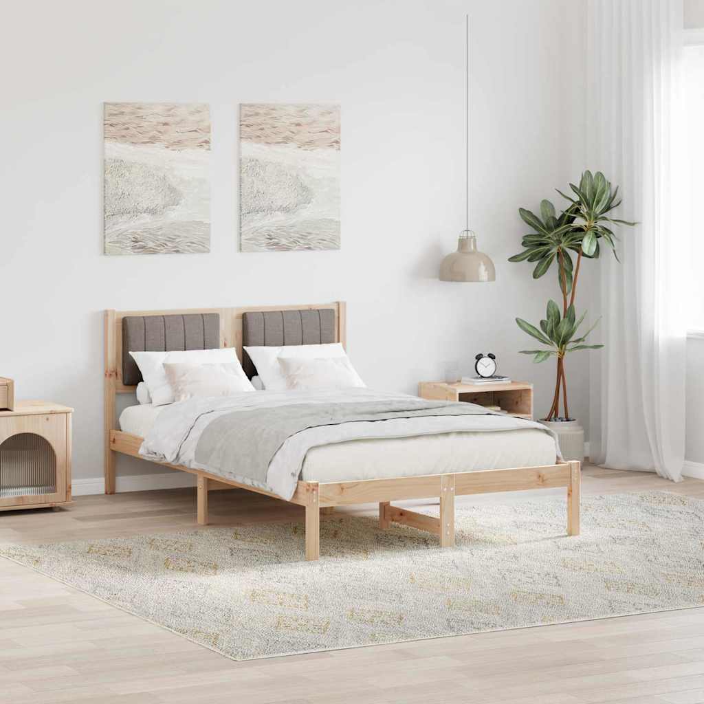 Bettgestell mit gepolstertem Kopfteil Taupe 120 x 200 cm