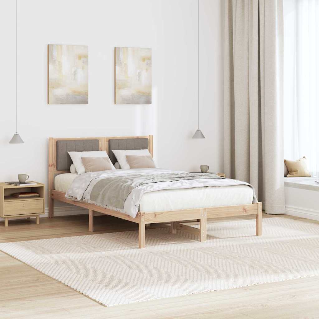 Bettgestell mit gepolstertem Kopfteil Taupe 120 x 200 cm