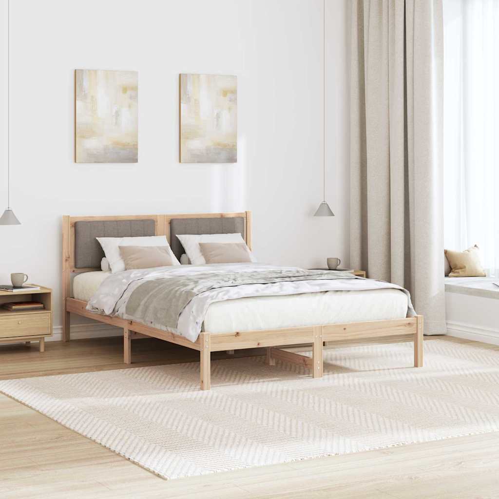 Bettgestell mit gepolstertem Kopfteil Taupe 140 x 190 cm
