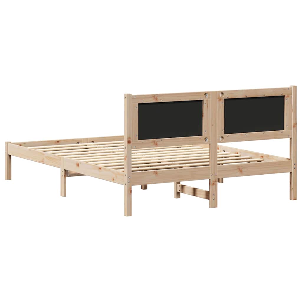 Bettgestell mit gepolstertem Kopfteil Dunkelgrau 135 x 190 cm
