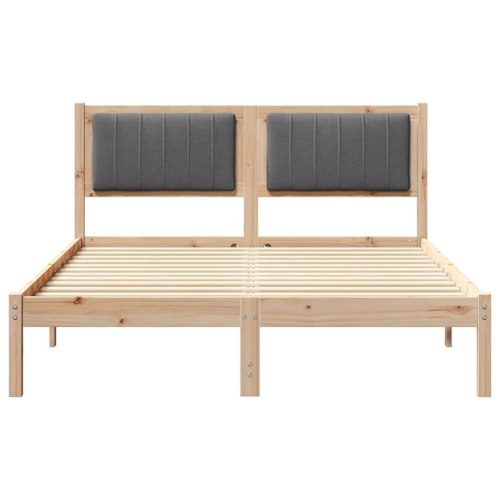Bettgestell mit gepolstertem Kopfteil Dunkelgrau 120 x 190 cm