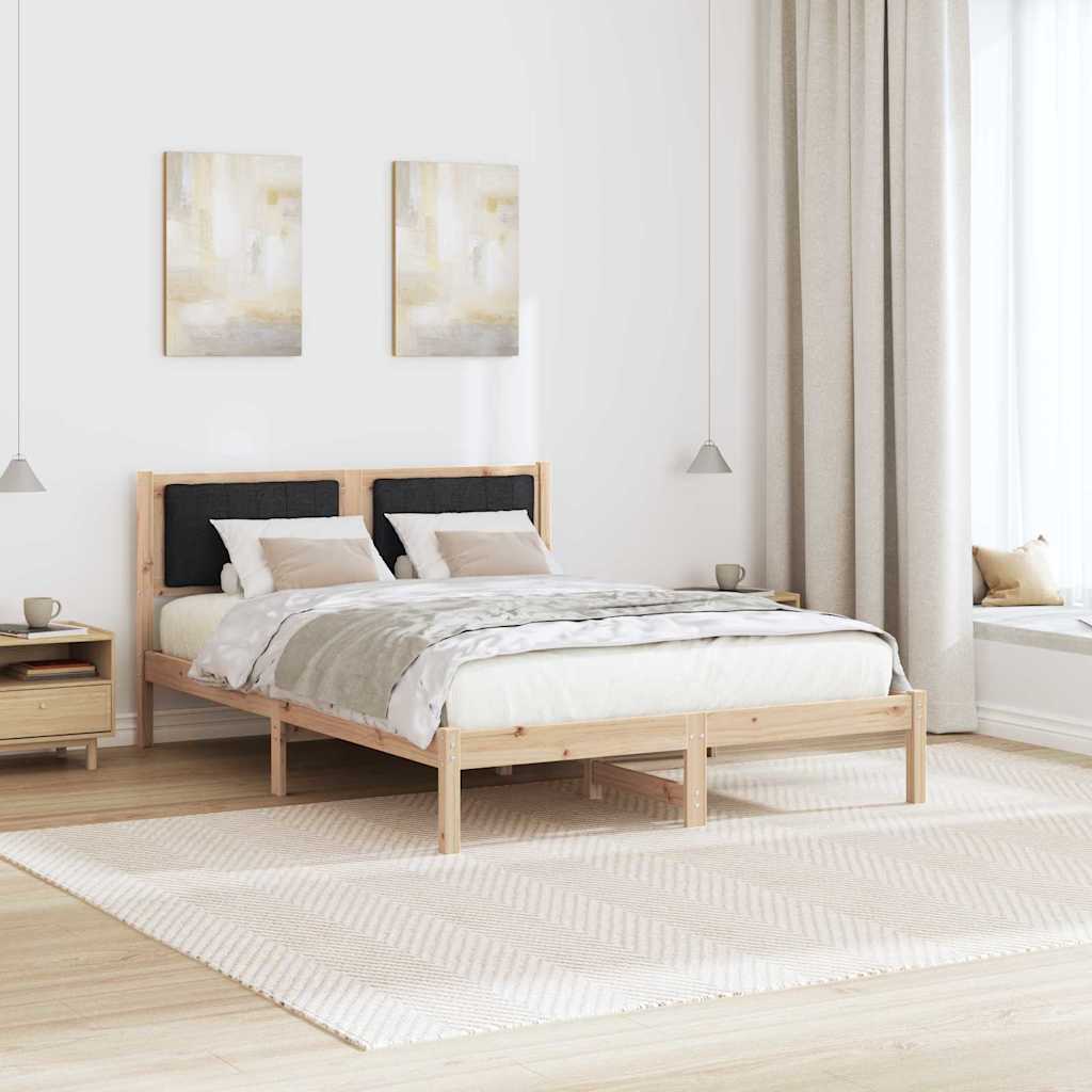Bettgestell mit gepolstertem Kopfteil Schwarz 120 x 190 cm